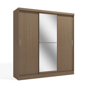 Ropero Viena 3 Puertas Corredizas 3 Cajones 3 Repisas + Espejo MDP Nature