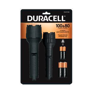 Kit linterna Rubber 80 lúmenes + 100 lúmenes Duracell con pilas
