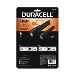 Kit linterna Rubber 80 lúmenes + 100 lúmenes Duracell con pilas