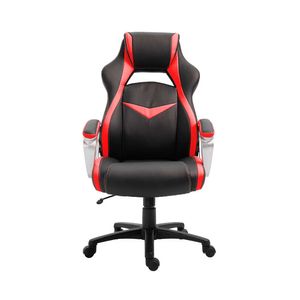 Silla Gamer Office Space Flash base nylon negro con rojo