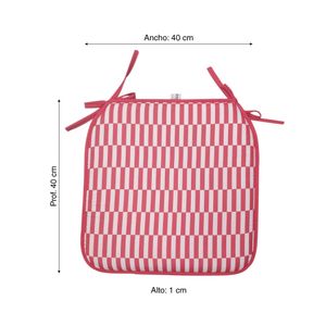 Set x 4 cojines para silla de terraza rojo 40x40cm