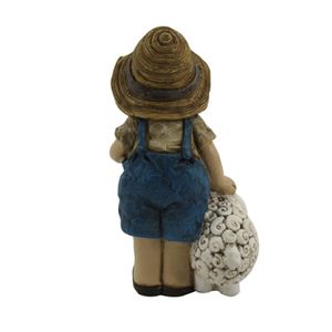 Adorno niño con oveja 21cm
