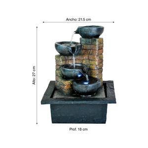 Fuente de agua con luz