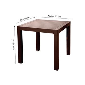 Mesa de Terraza Roble Tipo Madera 80x80cm