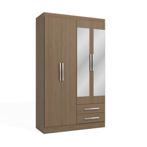 Ropero Capri 4 Puertas 2 Cajones 3 Repisas + Espejo MDP Nature