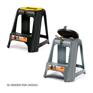 Banco Escalera Polinplast con cajón de herramientas - 2 Colores Aleatorio | Venta por unidad