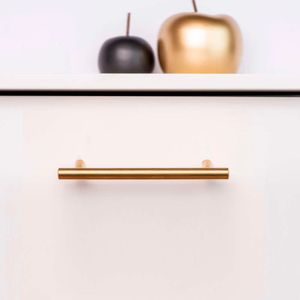 Tirador 4 acero inox 128 latonado vintage