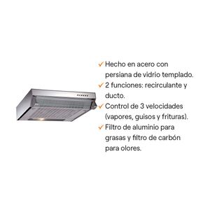 Campana Extractora Orange frontal acero inoxidable 1 motor 60cm