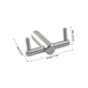 Perchero de pared Acero Inoxidable Doble Gancho Global Trader