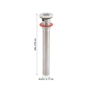 Desagüe para lavatorio de acero inox con rebose 1 1/4 x 11"