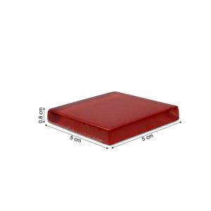 Taco Vidrio Rojo Brillante 5x5 cm.
