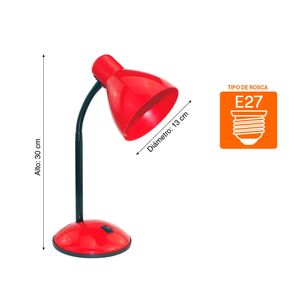 Lámpara de escritorio Classic Roja E27