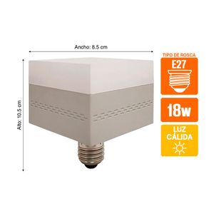 Foco LED Cubo 18W E27 Luz Cálida