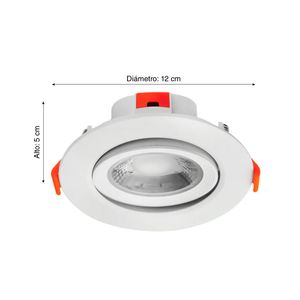 Spot LED Integrado Luminika Dirigible 10W 12cm Luz Cálida Blanco