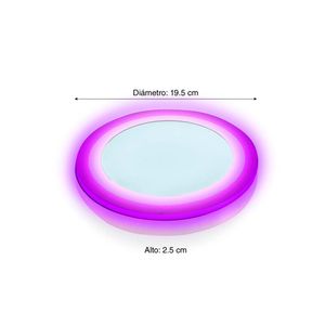 Plafón Adosado 16W Morado 2 luces