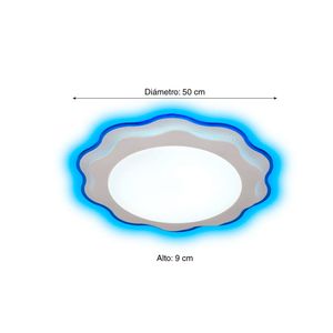 Plafón Ondas 24W Azul 3 Luces