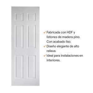 Combo puerta blanca prem Kala 40x65x2.07 + marco natural