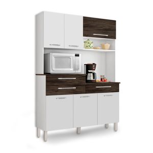 Mueble Alacena de Cocina Orion 138.5cm MDP Blanco/Marrón Kits Parana
