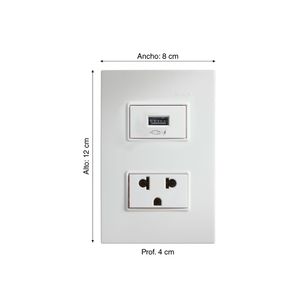 Tomacorriente Universal + Toma Usb Bl