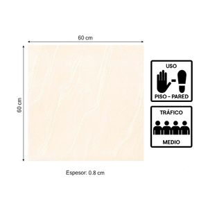 Piso Porcelanato mármol Cersaie 60x60cm 1.44m2
