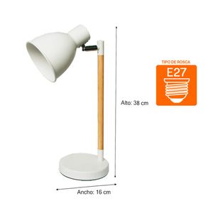 Lámpara de escritorio School blanco E27