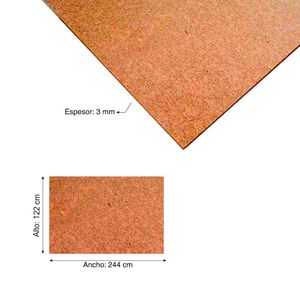 Tablero de HDF Nordex Liso 3mm 1.22 x 2.44 metros