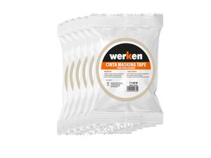 Cinta Masking Tape Multiuso 1" x 40yd (24mmx36m) Werken - 6 unidades