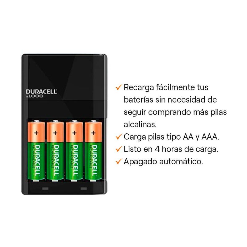 Pilas Recargables Duracell AA + Cargador Rápido | Jumbo.cl