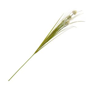 Hierba verde con flores crema 87cm