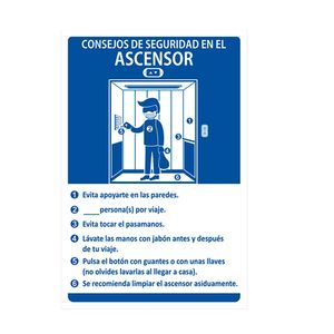 Señal Bioseguridad ascensor 20x30cm