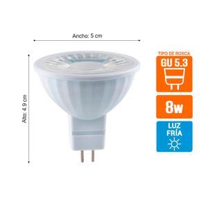 Dicroico LED Luminika GU5.3 8W Luz Fría