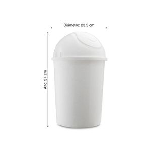 Tacho de baño redondo Blanco Mármol 8 litros
