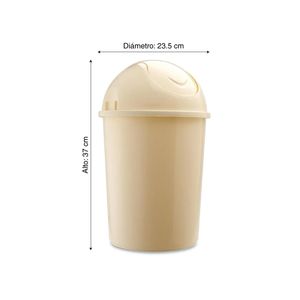 Tacho de baño redondo Crema 8 litros