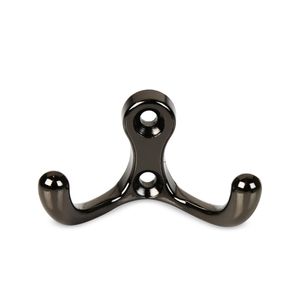Perchero de pared Acero Doble Gancho Negro Siquar