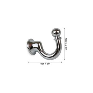 Perchero de pared Acero Simple 1 Gancho Plata Cromado Siquar