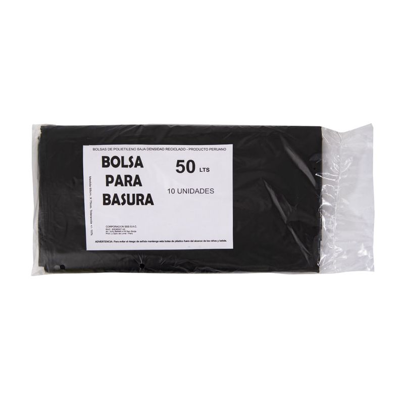 Bolsa negra de basura 220 litros x50 unids - Promart