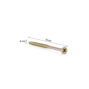 Tornillo SPAX-S plano bicromado 6x100 mm x 10 unidades