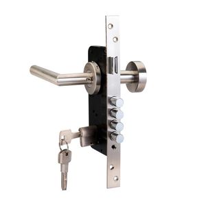Manija Acero Inoxidable con cerradura exterior derecha