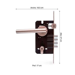 Manija Acero Inoxidable con cerradura exterior derecha