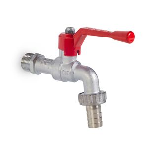 Llave esférica cromada para jardín 150 lb. 1/2"