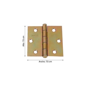 Bisagra Capuchina Dorado Mate 3"x3" x 3 unidades