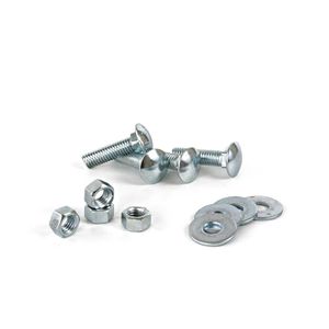 Perno Coche + Tuerca + Arandela 3/8x1 1/2" x 4 unidades