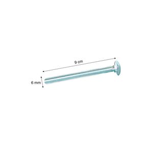 Perno coche + Tuercas + Arandelas 1/4x3 1/2" x 4 unidades