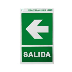 Señal de Salida Izquierda con Base 20x30cm