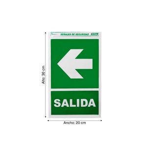 Señal de Salida Izquierda con Base 20x30cm