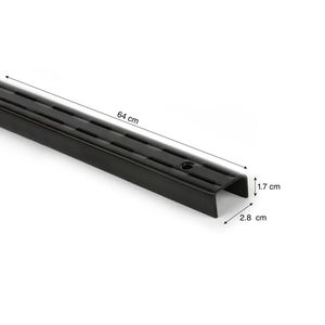 Pilar ranurado doble Negro 64 cm