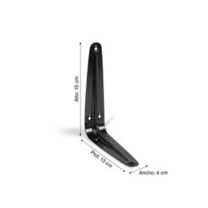 Soporte escuadra Negro 13 x 15 cm