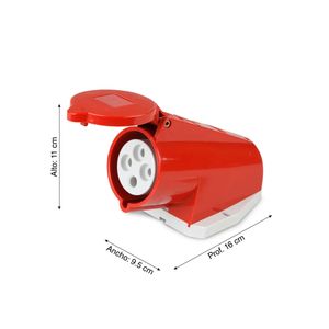 Toma visible IP44 32A 3P + T 415V 9H