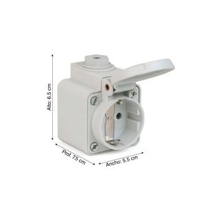Toma visible Schuko 16A 2P + t 250V Gris