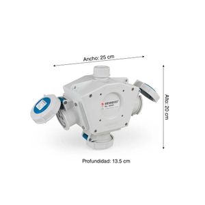 Toma triple aérea IP67 16A 2P + T 250V 6H